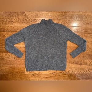 100% Cashmere Vineyard Vines Waffle Stitch Sweater Mock Neck Gray No Size Tag